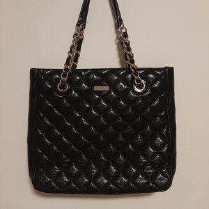 Kate Spade Quilted Leather Medium Shoulder Black Tote Bag